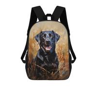 sinyumoney Black Labrador Retrieve Backpack, Children's Backpack, Student School Bag Bookbag Rucksack, 3D Printed School Bag for Boys Girls 17inch