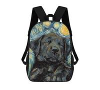 sinyumoney Black Labrador Sleeping Children's Backpacks School Backpack 3D Printed Backpack for Kids Travel Rucksacks Book Bags Kids School Bag 17inch