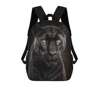 sinyumoney Black Leopard Portrait School Bags High Secondary School Bags Casual Backpack for Camping Outdoor Adventures And Daily Travel 17inch