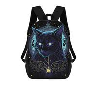 sinyumoney Black Light Cat 10 Rucksack Large School Backpack for Boys - Perfect for Travel, Work And Daily Use 17inch