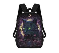 sinyumoney Black Light Cat 11 Children's School Backpack 3D Printed for Kids Travel Rucksacks Book Bags for Boys Elementary School Students 17inch