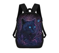 sinyumoney Black Light Cat 13 Backpack School Rucksack Casual Daypacks School Work Travel Bag for Girl, Teen Girls 17inch
