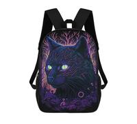 sinyumoney Black Light Cat 14 Children's School Backpack 3D Printed for Kids Travel Rucksacks Book Bags Kids School Bag 17inch