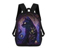 sinyumoney Black Light Cat 19 Rucksacks 3D Printed Children Backpacks Fashion Casual Daypack Cute Travel Bags Outdoor Casual Daypack for Boy And Girl 17inch