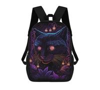 sinyumoney Black Light Cat 4 School Backpack for Girls Backpack Water Repellent Casual Daypack Lightweight Rucksack Boy Girl School Backpack 17inch