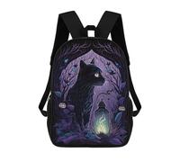 sinyumoney Black Light Cat 9 Backpack School Daypacks Business Backpack Water Resistant Bookbag for Teenage Girls Boys Women Men 17inch