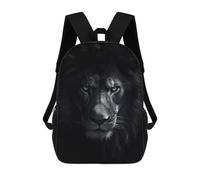 sinyumoney Black Lion Angry King Backpack School Bag Lightweight Airport College Students Back Pack for Men/Women 17inch