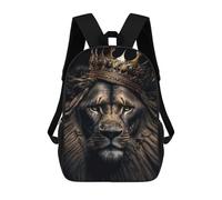 sinyumoney Black Lion King on Gold 17 Inch Kids Backpack Fashion Fun Backpack Book Bag for Boys And Teenager 3D Printed for Boys