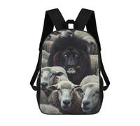 sinyumoney Black Lion Sheep School Backpack School Bags for Girls Boys Backpack with Pocket Fashion School Bag Kids Backpack 17inch