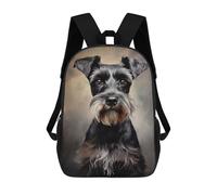 sinyumoney Black Miniature Schnauzer Portrait Backpack School Bag Travel College Rucksack Backpacks for Campus Outdoor Travel Sports 17inch