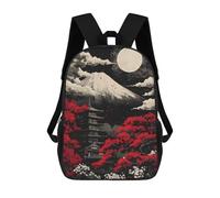 sinyumoney Black Mount Fuji Night Backpack School Bag Large Water Resistant Laptop Backpack for Teenage Girls Boys Women Men 17inch