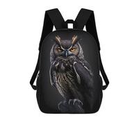 sinyumoney Black Owl School Backpack Water Resistant Travel Backpack Computer Bag for School/Work/Travel 17inch