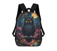 sinyumoney Black Owl Under Full Moon School Backpack 3D Printed School Bags Boys Girls Laptop Backpack for Kids/Students/Adults 17inch