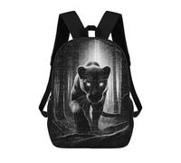 sinyumoney Black Panther Drawing 17 Inch Kids Backpack Fashion Fun Backpack Book Bag for Boys And Teenager 3D Printed for Boys