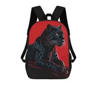 sinyumoney Black Panther Illustration on Red Background Backpack School Bag Business Laptop Rucksack Bag Unisex Casual Daypack for Teenage Girls Boys Women Men 17inch