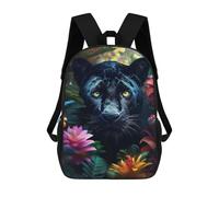 sinyumoney Black Panther in Bloom Children's 17 Inch School Backpack 3D Printed Cool Knapsack for Kids Travel Rucksacks Book Bags Kids School Bag