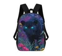 sinyumoney Black Panther in Jungle School Backpack 3D Printed Children's 17inch Backpacks Bag Bookbag for Kids Boy Girl Book Bags Kids School Bag Travel Rucksacks