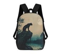 sinyumoney Black Panther Under Moonlight School Backpack Water Resistant Computer Rucksack- Perfect for Travel, Work And Daily Use 17inch