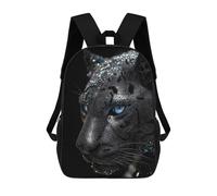 sinyumoney Black Panther with Glitter School Backpack Daypacks Business Backpack Water Resistant Bookbag for School/Work/Travel 17inch
