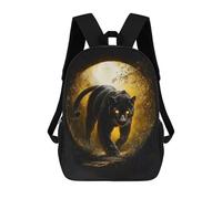 sinyumoney Black Panther with Glowing Eyes Backpacks 3D Printed Kids School Backpack Outdoor Casual Daypack Fashion Casual Children Backpacks Cute Travel Bags 17inch