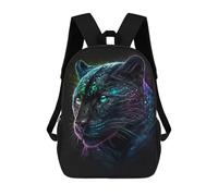 sinyumoney Black Panther with Neon Glow School Bag Backpack Teen Schoolbag 3D Printing Adjustable Schoolbag Fashion Pocket Bag for Kids Boys Girls Students And Teenagers Fans 17inch