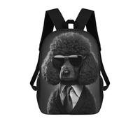 sinyumoney Black Poodle Mafia Boss School Bags Rucksack Casual Daypacks School Work Travel Bag for Campus Outdoor Travel Sports 17inch