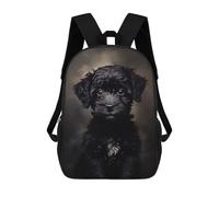 sinyumoney Black Poodle Puppy Backpack School Bag Large Lightweight Casual Backpack for Campus Outdoor Travel Sports 17inch
