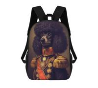 sinyumoney Black Poodle Rucksack Water Resistant Travel Backpack Computer Bag for Men, Women & Teenage Boys 17inch
