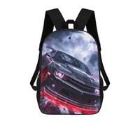 sinyumoney Black Red Neon Supercar Backpack School Bag Lightweight Airport College Students Back Pack for Men, Women & Teenage Boys 17inch