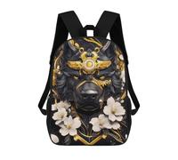 sinyumoney Black Rottweiler Dog with Gold Accents Backpack School Bag Travel College Rucksack Backpacks for Girl, Teen Girls 17inch