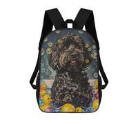 sinyumoney Black Russian Terrier Dog Backpack School Large Water Resistant Laptop Backpack for Teenage Girls Boys Women Men 17inch