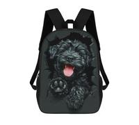 sinyumoney Black Russian Terrier Kids Backpack, Backpack School Bag, Backpacks Kids School 3D Printed School Bags for Elementary And Middle School Students Teens Birthday Gift 17inch