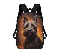 sinyumoney Black Scottish Terrier Portrait School Backpack Schoolbags For Girls Boys Backpack With Pocket Fashion School Bag Kids Backpack 17inch