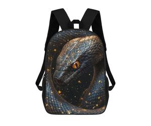 sinyumoney Black Snake with Golden Dust Backpack School Rucksack Casual Daypacks School Work Travel Bag for Girl, Teen Girls 17inch