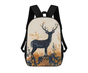 sinyumoney Black Spotted Deer in Autumn Children's Backpacks School Backpack 3D Printed for Kids Travel Rucksacks Book Bags Kids 17inch School Bag
