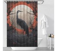 sinyumoney Black Stork Fantasy Bath Shower Curtains Mildew Thicken Durable Polyester Hilarious Bath Curtain for Bathroom Wet Room 46.85x70.87Inch（119x180cm）