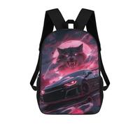 sinyumoney Black Supercar Wolf Backpacks Kids 17inch School Backpack School Bag 3D Printed School Bag for Boys Elementary And Middle School Students