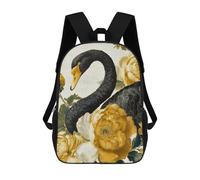 sinyumoney Black Swan And Golden Flowers Children's School Backpack Fashion Casual Children's Backpacks 3D Printed School Bags Boy Large Backpack 17inch