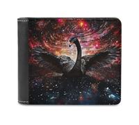 sinyumoney Black Swan in Cosmic Dance 3D Print Wallet Credit Card Cash Id Holder Slots Note Section Leather Wallet Craftsmanship Gifts 11.7cm*9.5cm