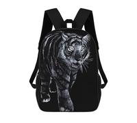 sinyumoney Black Tiger Cat Backpack School Fashion Stationery Backpack Waterproof Casual Daypacks for Boys/Girls/Teenagers 17inch