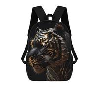 sinyumoney Black Tiger Gold Livery School Bags Water Resistant School Bag Business Backpack - Perfect for Travel, Work And Daily Use 17inch