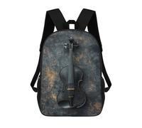 sinyumoney Black Violin Instrument School Backpack Fashion Stationery Backpack Waterproof Casual Daypacks for Camping Outdoor Adventures And Daily Travel 17inch