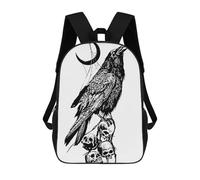 sinyumoney Black White Art School Backpack Business Laptop Rucksack Bag Unisex Casual Daypack for Men/Women 17inch