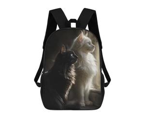 sinyumoney Black & White Cats Window Backpack School Large School Backpack for Boys for Teenage Girls Boys Women Men 17inch