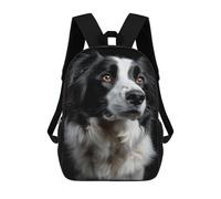 sinyumoney Black & White Dog Portrait School Backpack Large School Backpack for Boys for Campus Outdoor Travel Sports 17inch