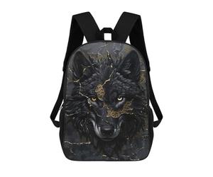 sinyumoney Black Wolf Dripping Gold Rucksack Computer Rucksack for School/Work/Travel for Camping Outdoor Adventures And Daily Travel 17inch