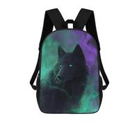 sinyumoney Black Wolf Fantasy Artwork Backpack School Rucksack Casual Daypacks School Work Travel Bag for Men, Women & Teenage Boys 17inch