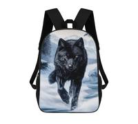 sinyumoney Black Wolf in Winter Landscape Backpack School Large Water Resistant Laptop Backpack for School/Work/Travel 17inch
