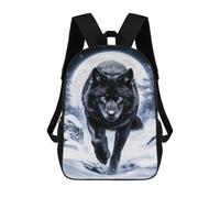 sinyumoney Black Wolf in Winter Moonlight Backpack School Bag Business Durable Laptop Bag- Perfect for Travel, Work And Daily Use 17inch