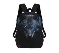 sinyumoney Black Wolf Orange Eyes School Backpack Work Laptop Backpack Rucksack Bag for Teenage Girls Boys Women Men 17inch